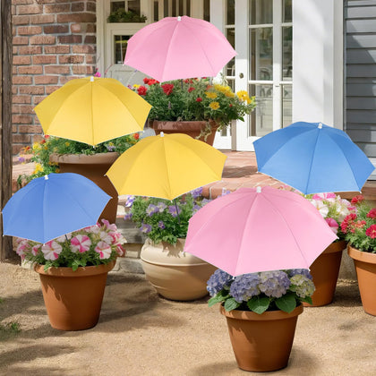 Tryly plant umbrella with a 23.6-inch canopy shades potted plants effectively.