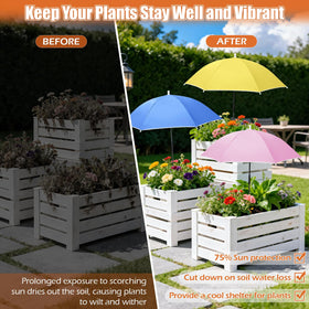 Tryly interior silver coating blocks sunlight to protect garden beds.