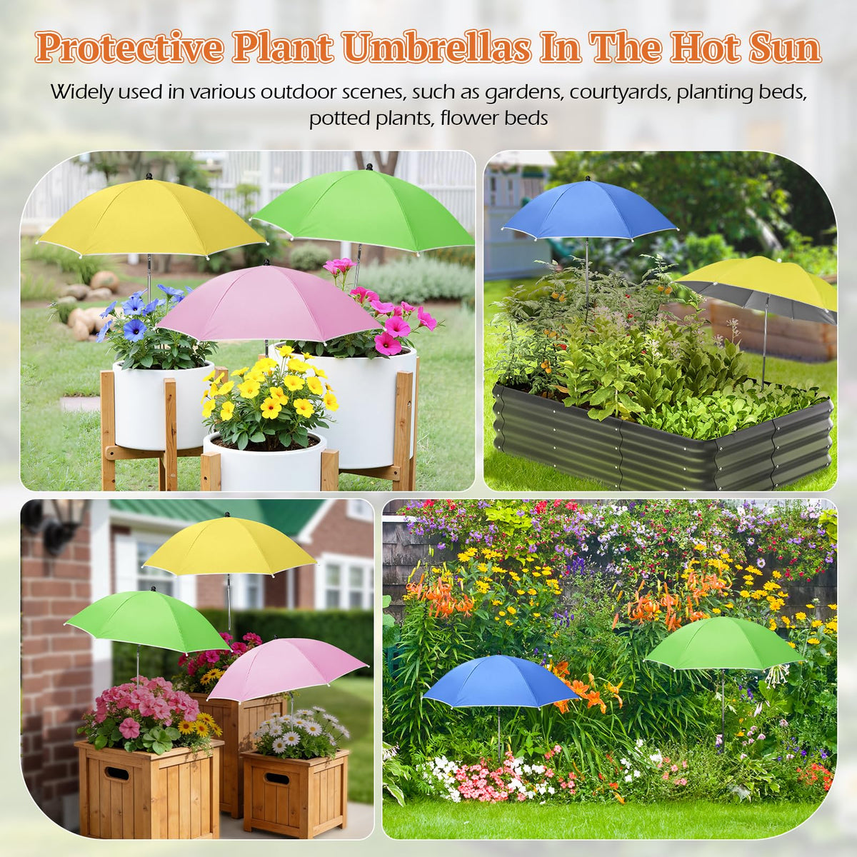 Tryly shade solution protecting plants on patio and garden beds
