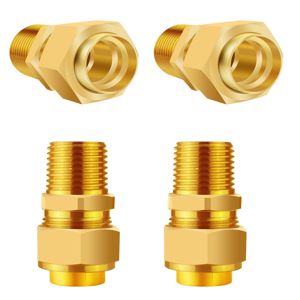 Tsinghwang 4-pack brass NPT fittings for secure, leak-free gas connections.
