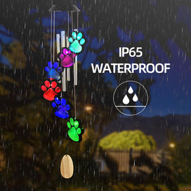 TSIPEKLO dog cat paw print wind chime hangs easily in any outdoor space.