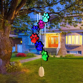 TSIPEKLO paw print pet memorial garden decor wind chime for remembrance.