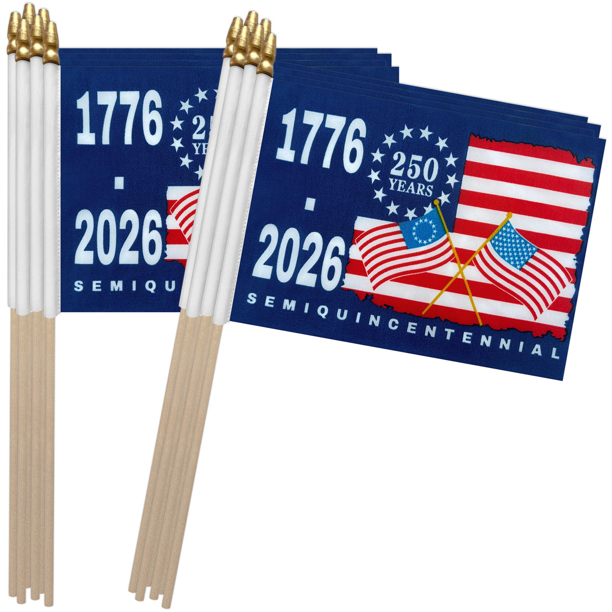TSMD 250th Anniversary USA flag with front-back print for vibrant display.