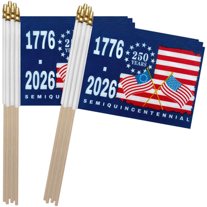 TSMD 250th Anniversary USA flag with front-back print for vibrant display.
