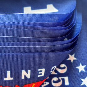 TSMD flag banner ceiling display creates patriotic ambiance
