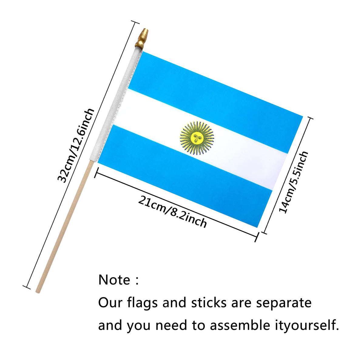 TSMD Argentina flag on polyester fabric, visible from both sides for events.
