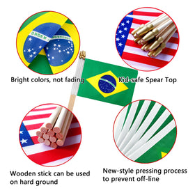 TSMD Brazil flag stitching detail enhances durability at parades