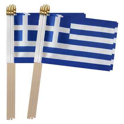 TSMD Greece stick flag in durable polyester for long-lasting outdoor display.