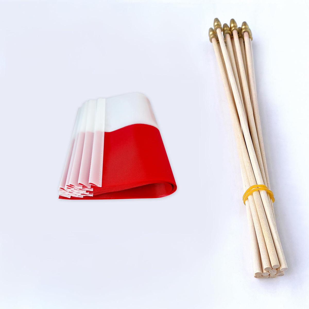 TSMD handheld flag Polish eagle on wooden stick for gatherings