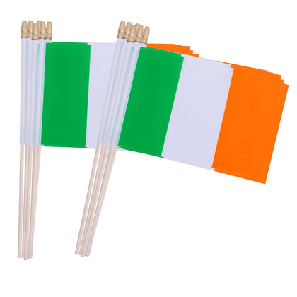 TSMD Ireland flag on 5x8 inch stick for parades and desk displays.