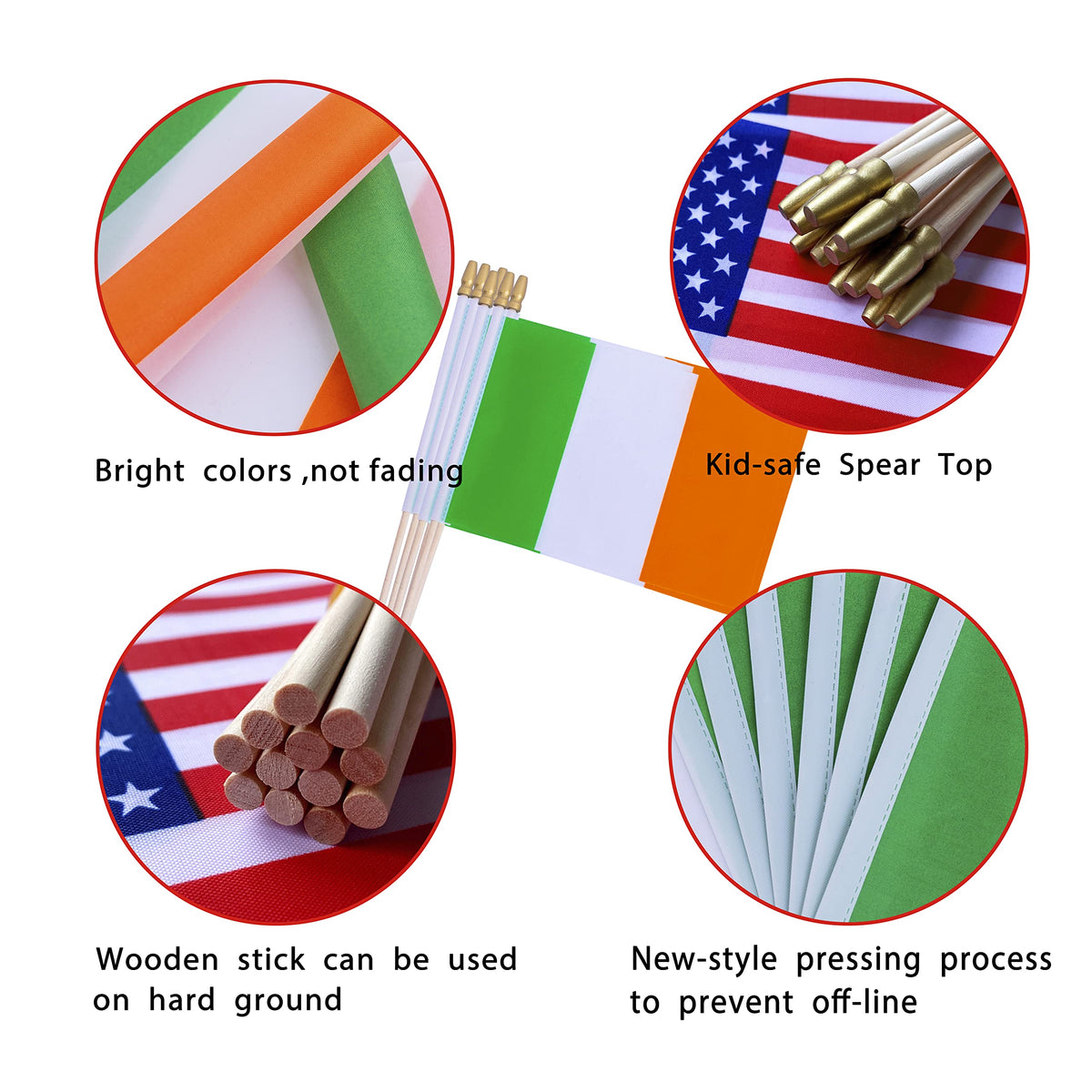 TSMD Ireland flag pack of 12 for events and decorations.