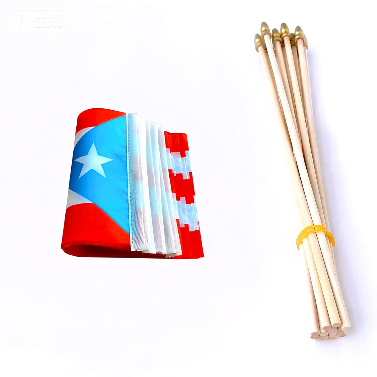 Durable TSMD flag with dual-sided printing for visibility from all angles