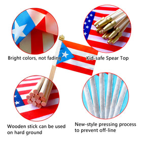 12-pack TSMD flags on sticks for versatile event decorating
