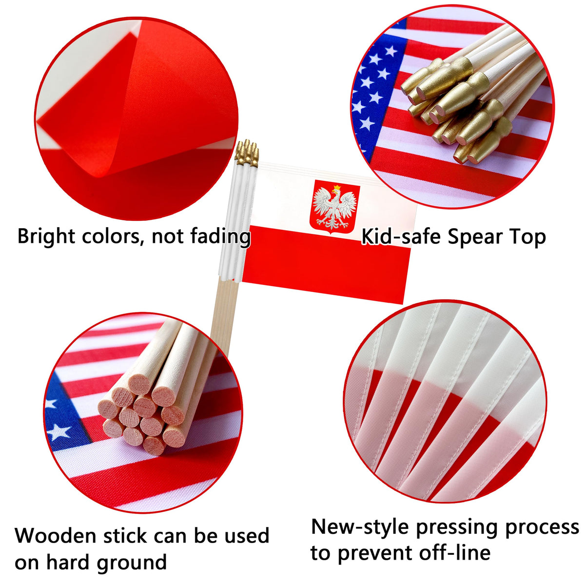 TSMD parade decor flag with Poland crest for festive display