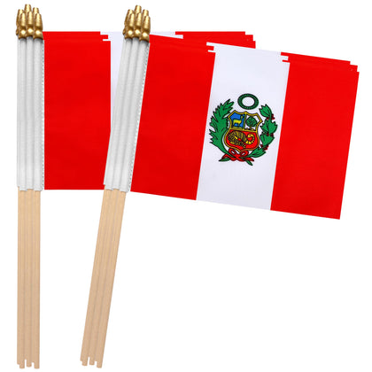 TSMD Peru flag mini handheld flag for parades and celebrations.