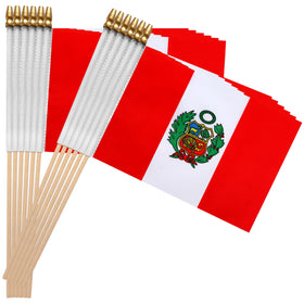 TSMD Peru flag reusable flags with rounded tip for safe use.