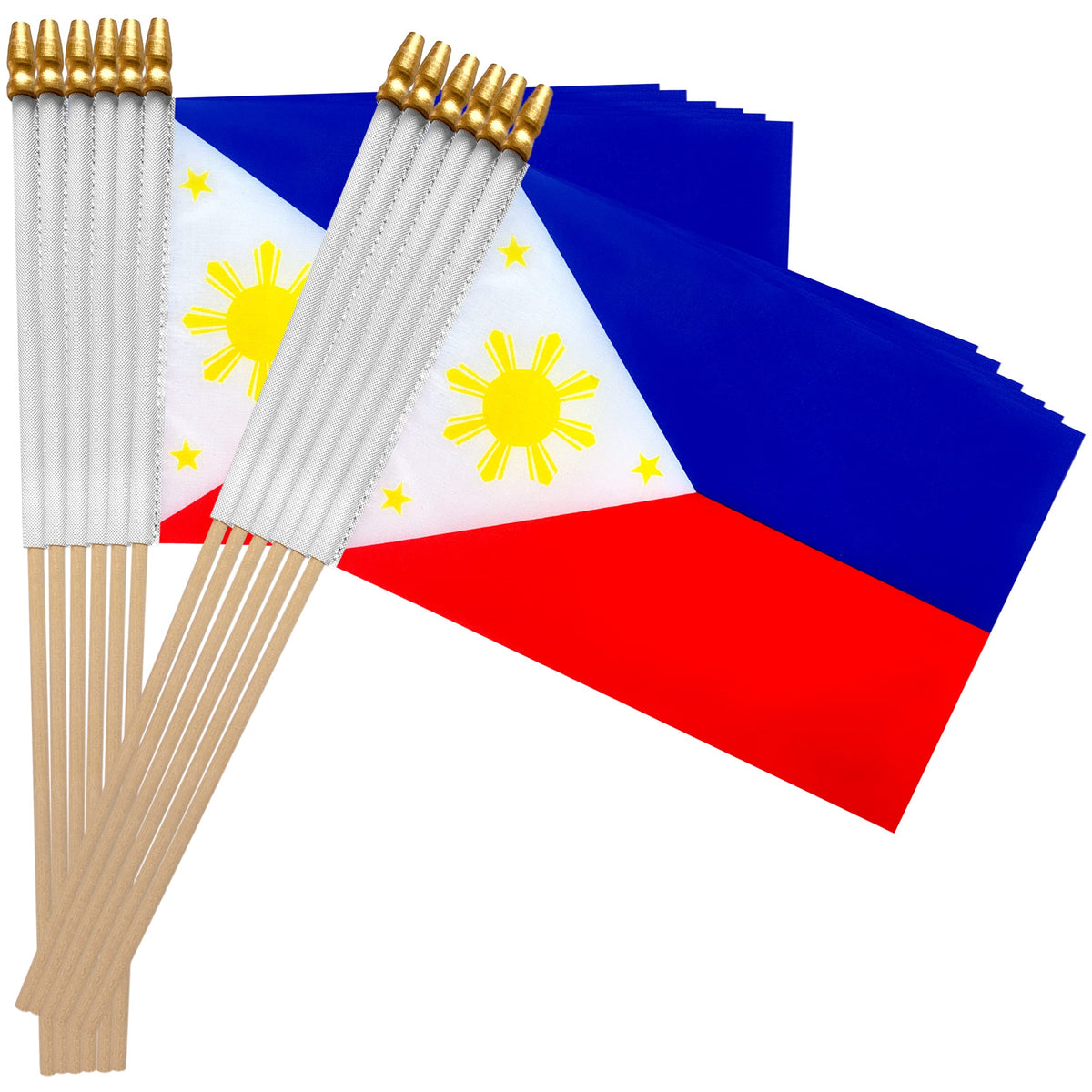 Parade and event display with TSMD Philippines flags in a 12-pack