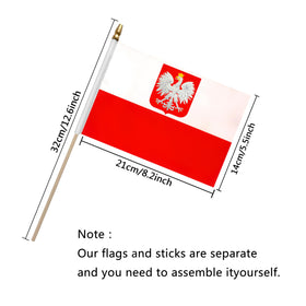 TSMD Poland ensign flag on wood stick 12-pack for parades