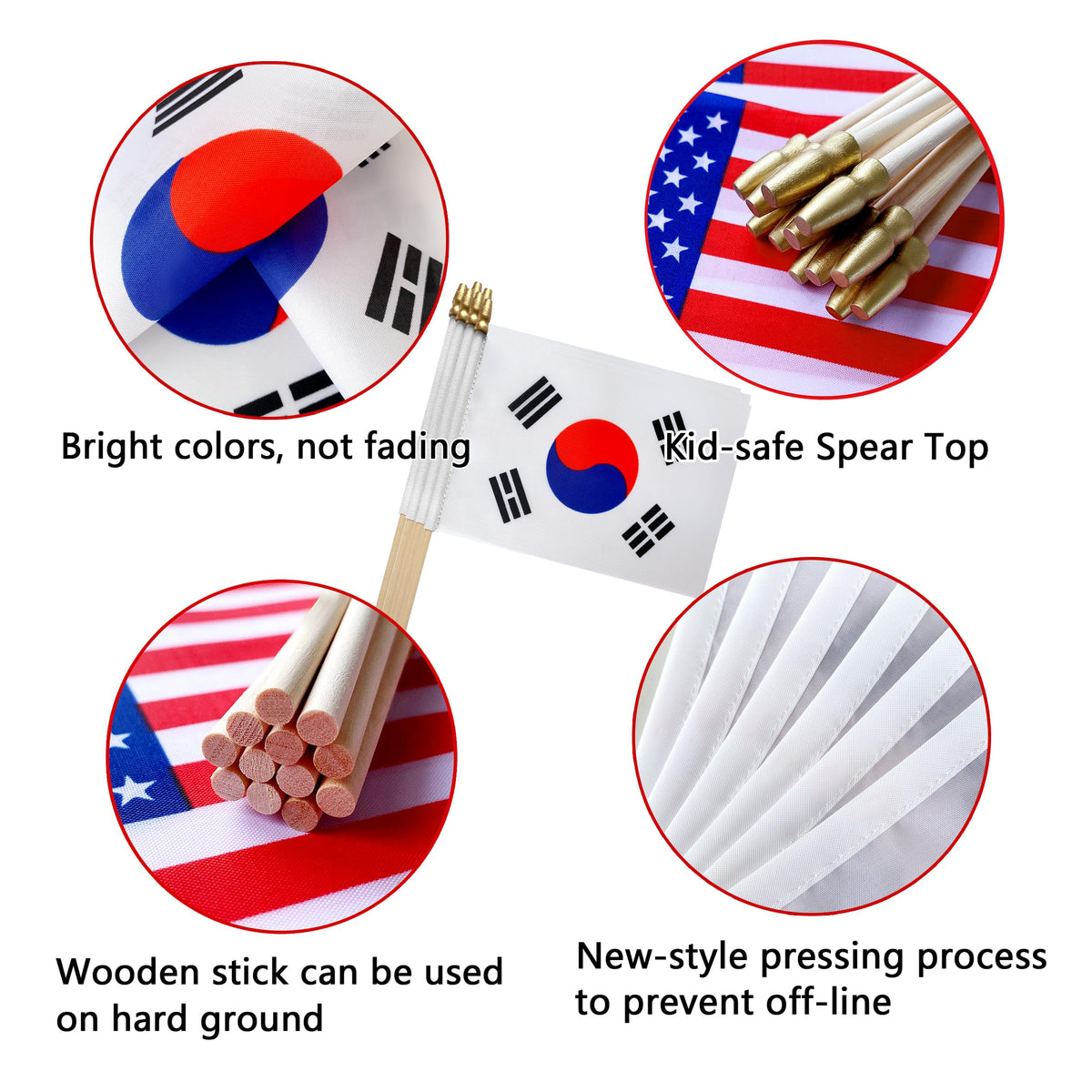 TSMD double-sided polyester flags with clear front and back print