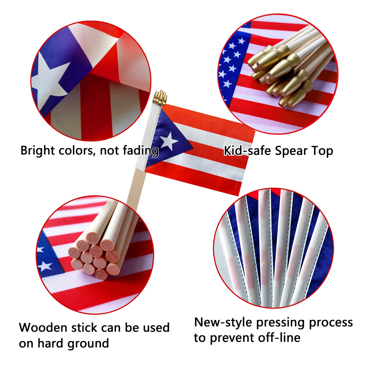 TSMD Puerto Rico flag pack of 12 ready for decorating spaces