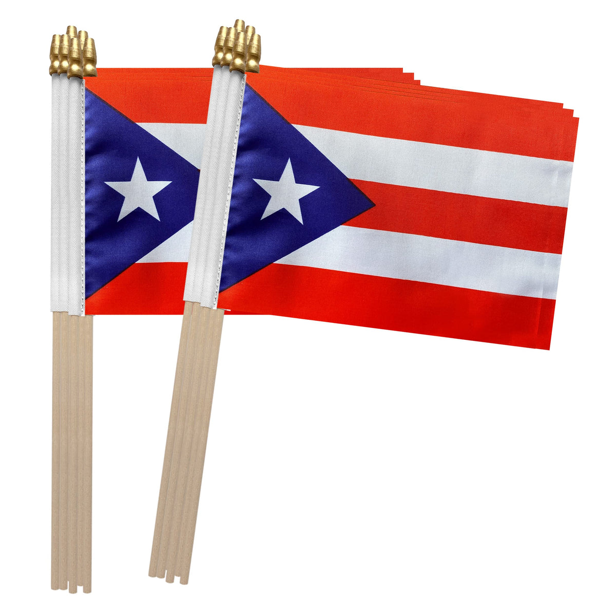 TSMD Puerto Rico stick flag 5x8 inch, bold colors for parades and home decor