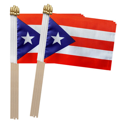 TSMD Puerto Rico stick flag 5x8 inch, bold colors for parades and home decor