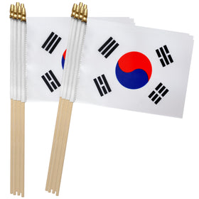 TSMD South Korea flag on a 5x8 inch wood stick for parades