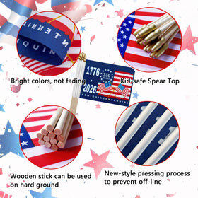 TSMD durable stitched flag with strong joint to the stick for reuse.