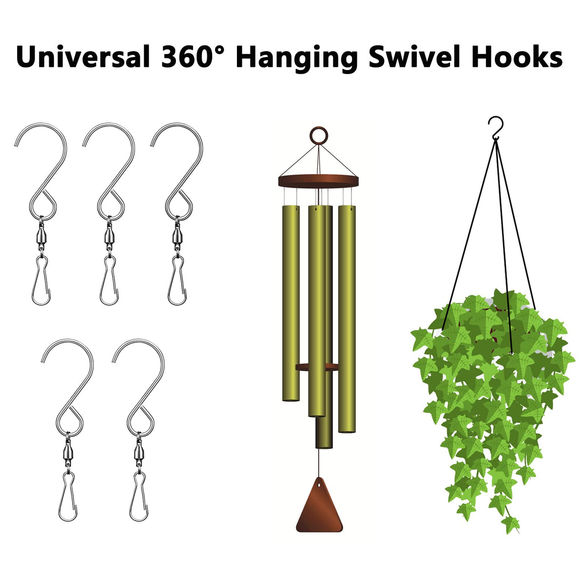 Tsocent outdoor wind chime hanging hardware for flexible mounting options.
