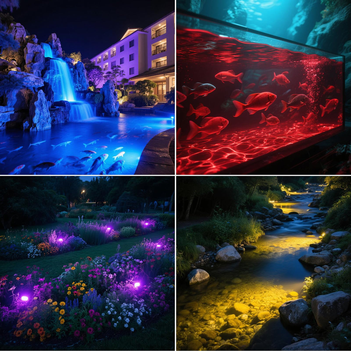 T-SUN Solar Pond Lights RGB colors create dynamic pond ambience for outdoor gatherings.