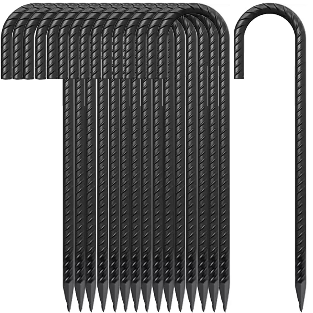 Tsurpcao 12-inch J-hook stake ready for secure outdoor use