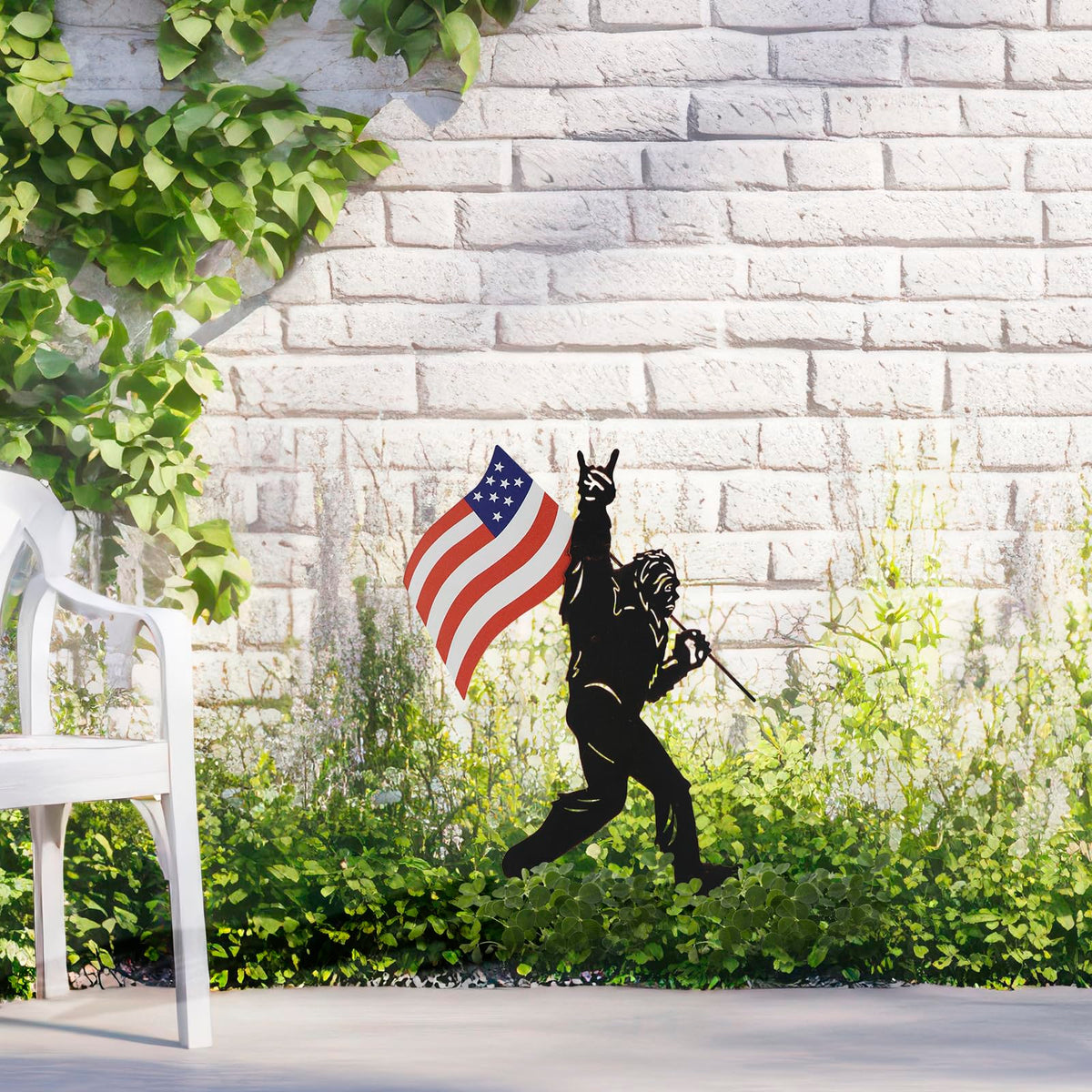 TT & MM Design-patent Bigfoot stake ensures a unique backyard sculpture.