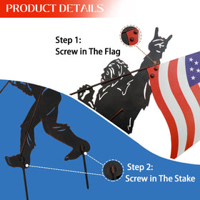 TT & MM Durable outdoor metal Bigfoot stake for year-round use.