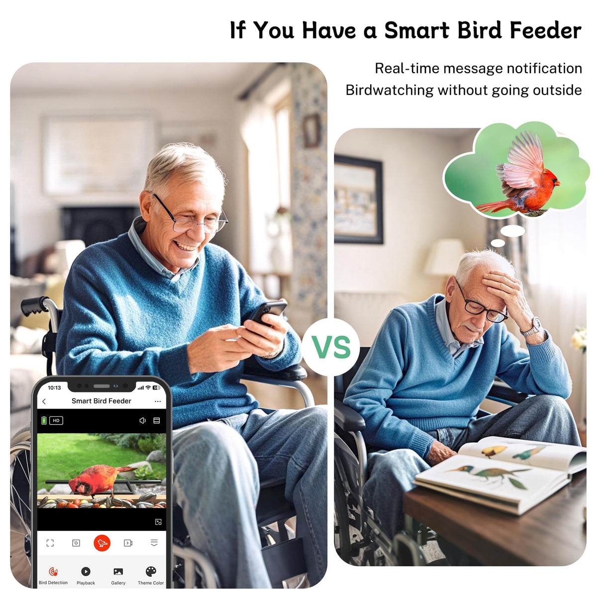 TT Nature Bird Feeder with Camera cloud storage for sharing moments