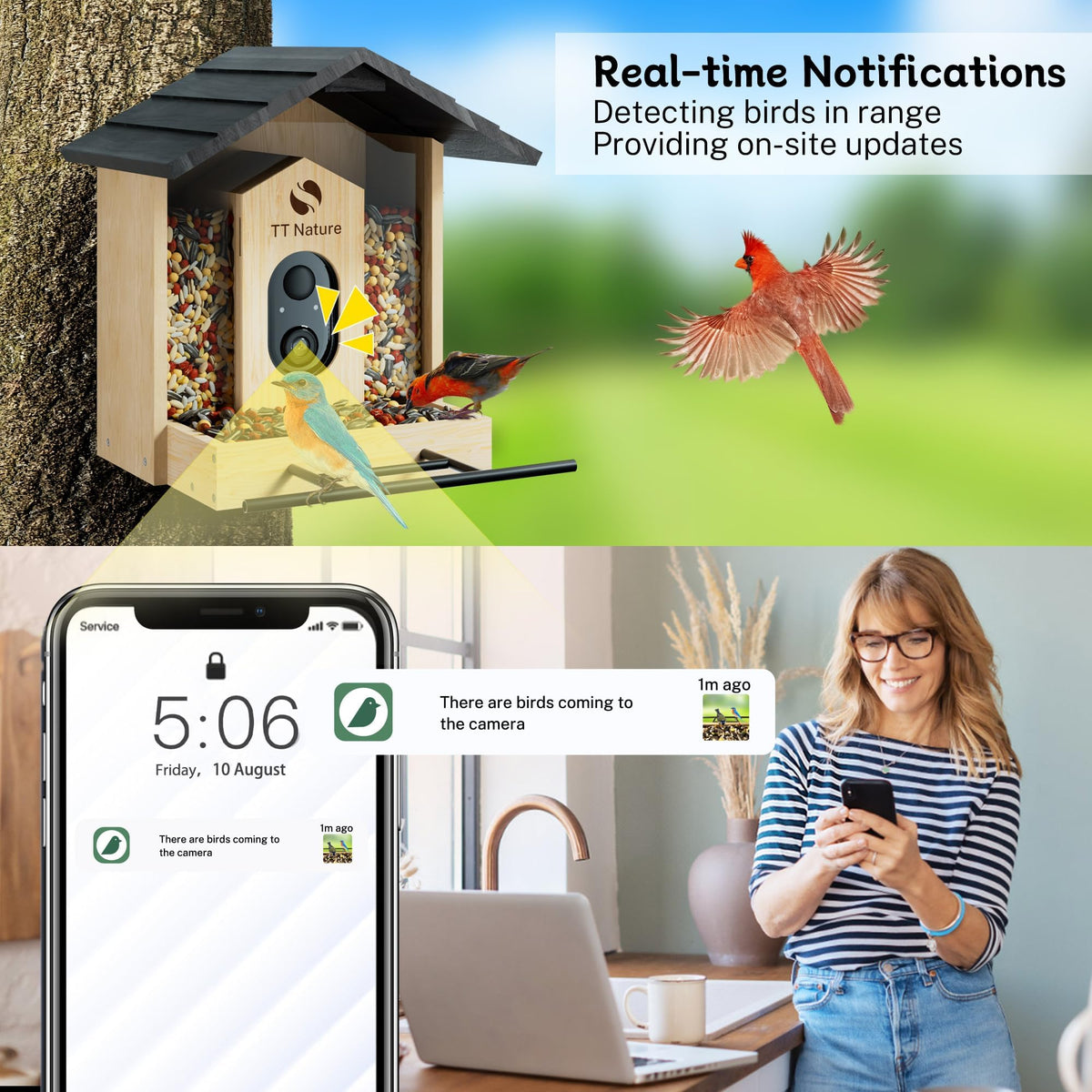 TT Nature Bird Feeder with Camera during installation, easy setup for beginners