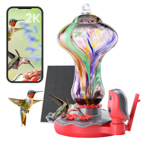TT Nature Glass Hummingbird Feeder 26 oz capacity for longer feeding.