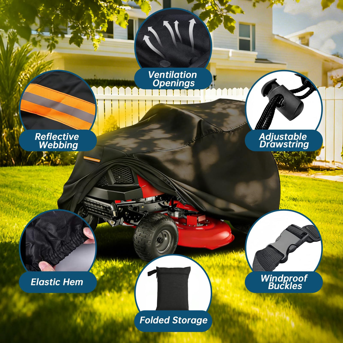 TTAJJUNK waterproof 600D fabric highlights rain protection and durability.