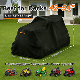 TTAJJUNK mower cover windproof strap system keeps cover secure during windy storage.