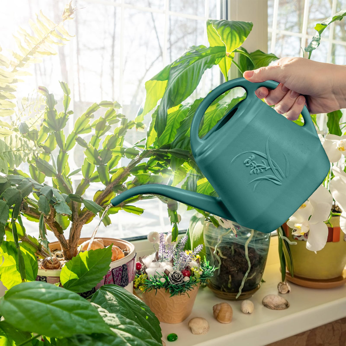 TTAOE GN Grip Watering Can indoors, ideal for windowsill plants