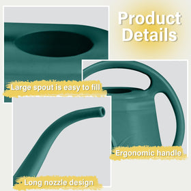 TTAOE GN Grip Watering Can long-stem spout, green, for controlled flow