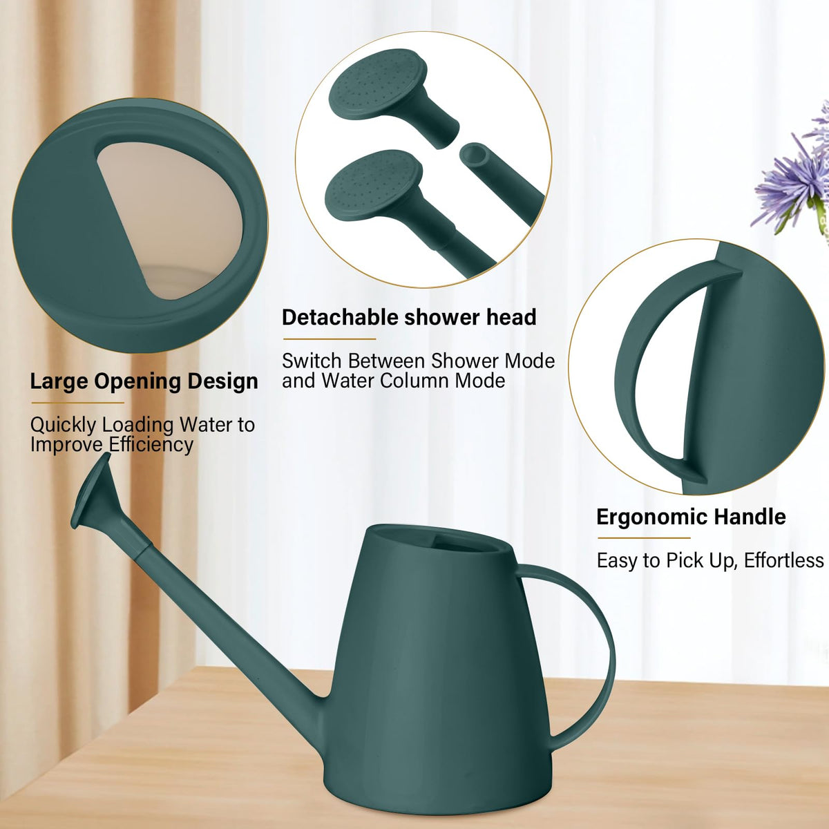Half-gallon capacity of the TTAOE GN Pro Grip watering can for daily care.