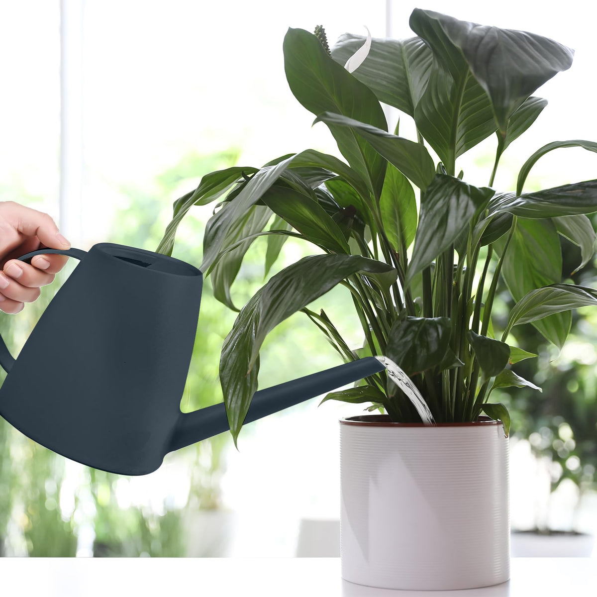 TTAOE GN Watering Can in grey color complements modern home décor.