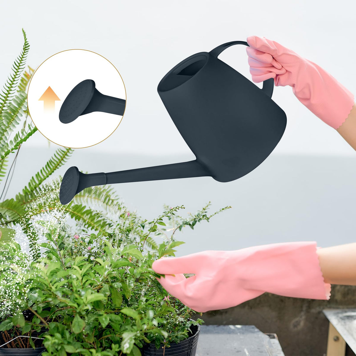 TTAOE GN Watering Can 1/2 gallon capacity suits balcony and windowsill plants.