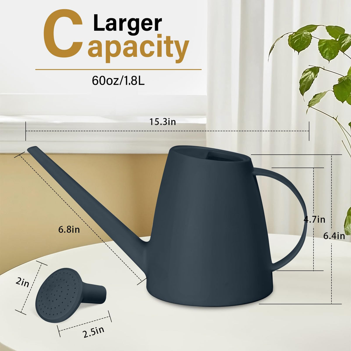 TTAOE GN Watering Can's sturdy plastic construction supports daily garden use.