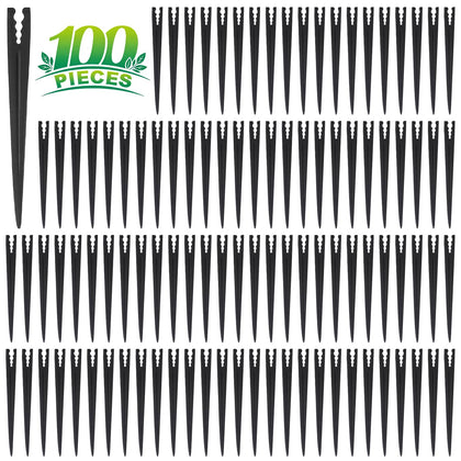 TTioDri 100-piece drip stake pack secures 1-4-inch tubing, reducing movement and leaks.