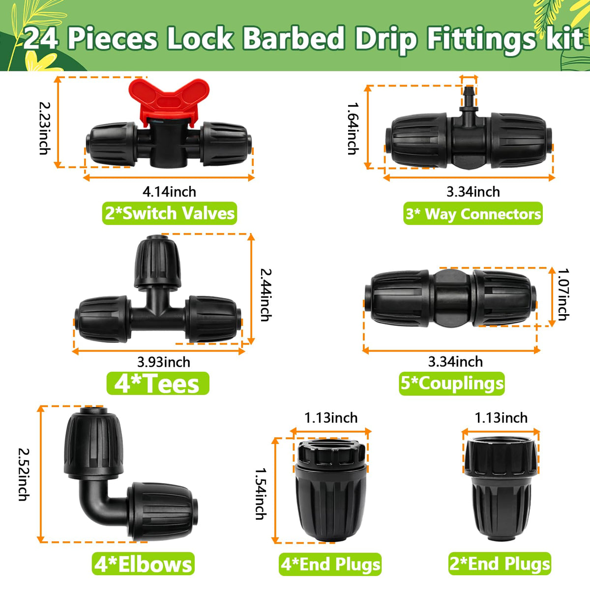 TTioDri fittings kit couplings for secure, leak-free outdoor irrigation