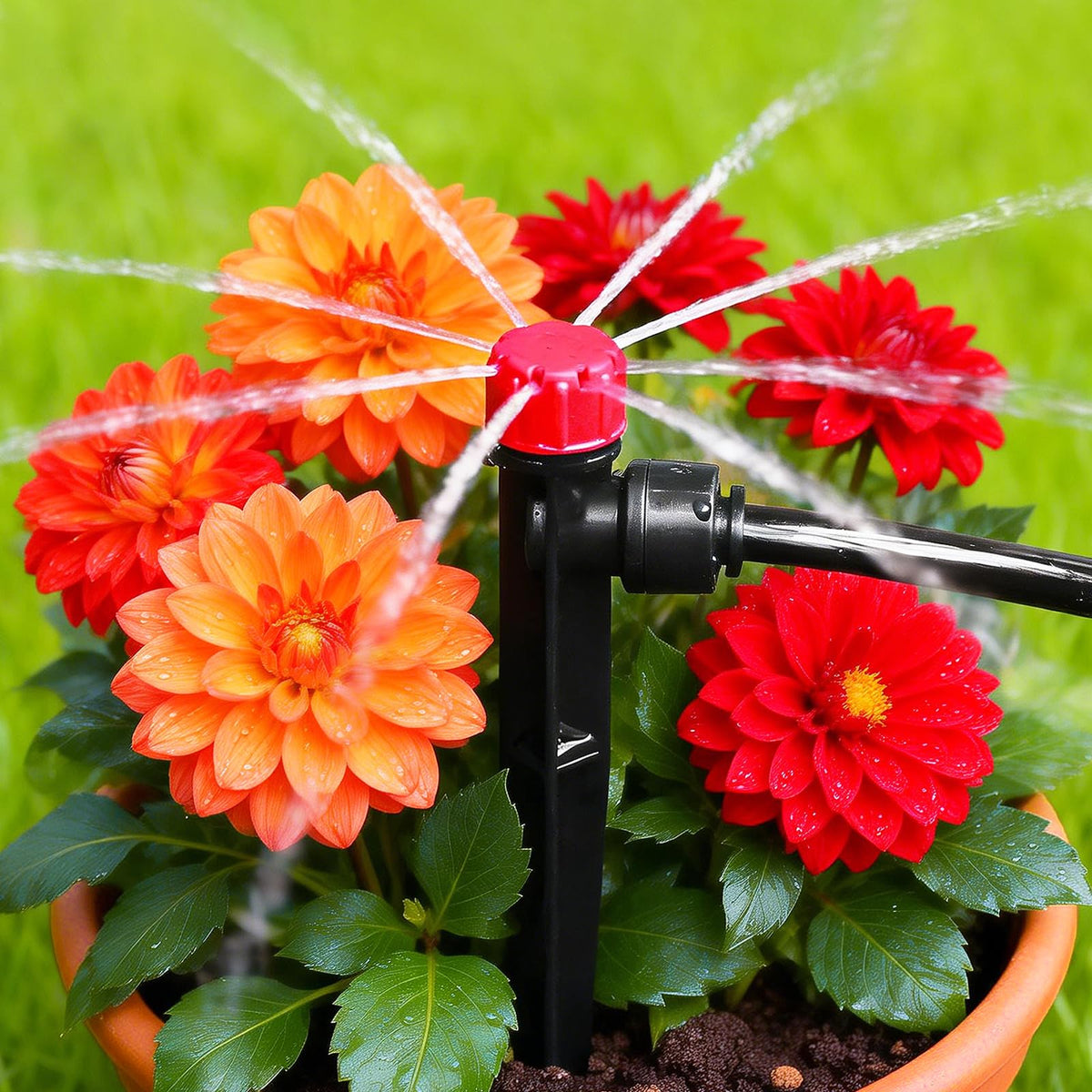 TTioDri adjustable-flow emitter lets you tailor watering per plant.