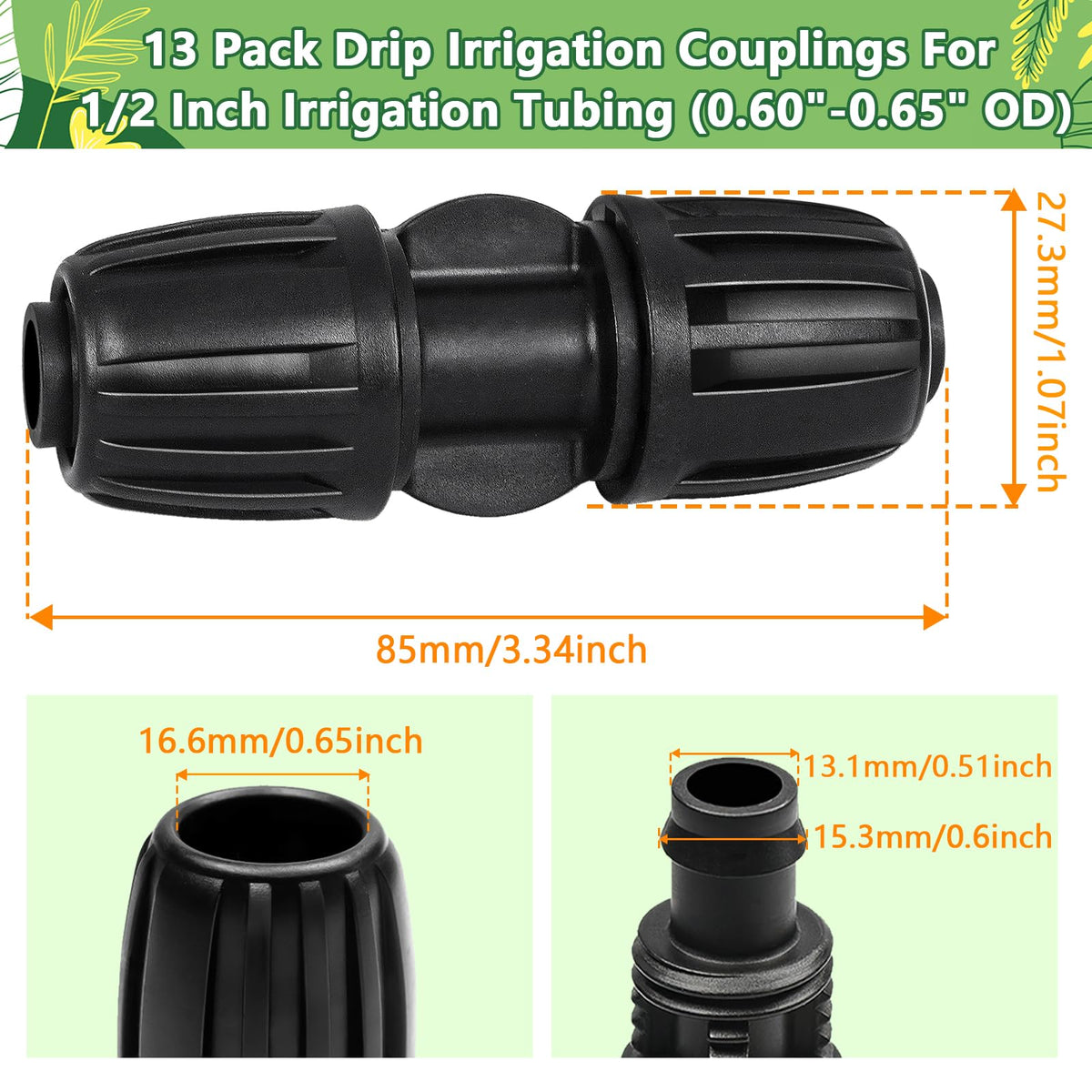 TTioDri barbed locked coupler ensures secure leak-free tubing connections.