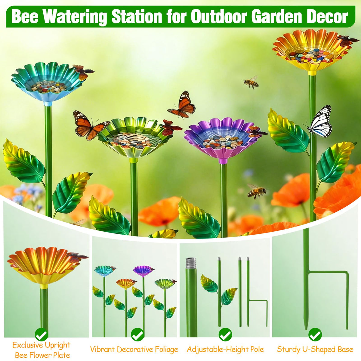TTioDri bee watering station assembly step demonstrates tool-free setup
