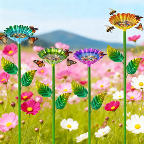 TTioDri bee watering station blue overview enhances outdoor décor and hydration